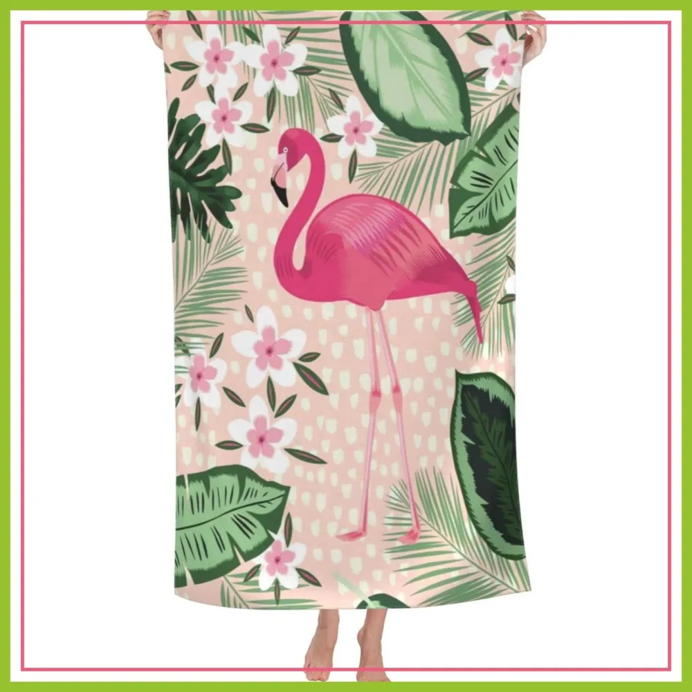 

Cute Flamingo Microfiber Beach Towel, Extra Large 30x60, Quick Dry & Sand Free, Perfect for Women & Adults