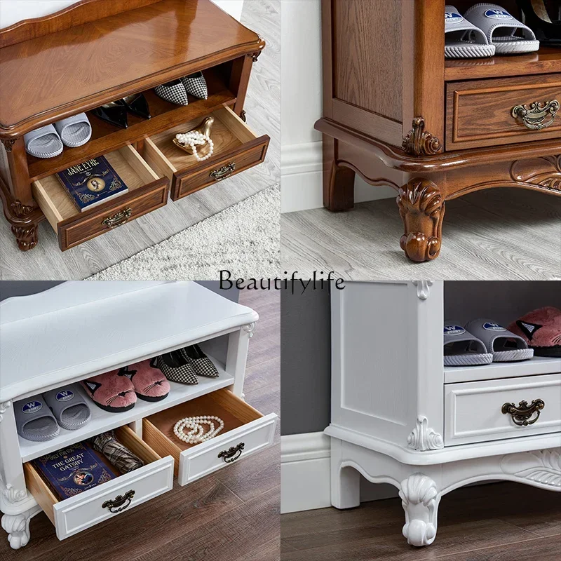 02 ls 18アメリカ産無垢材ハンガー床から天井までのヨーロッパ風コートラック玄関靴交換用スツールハンガー