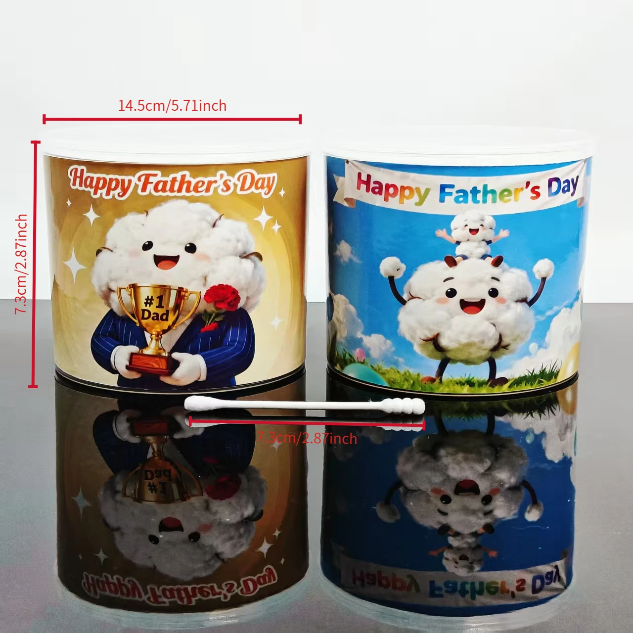 600 шт. двусторонние ватные тампоны в форме Дня отца для взрослых, подарочные ватные тампоны на День отца