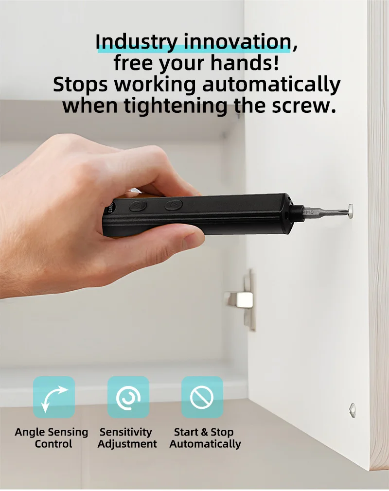 Sequre Es666 Precision Electric Screwdriver Oled Handle Portable Power Tool Kit Support Sensing | Fixed | Automatic Working Mode
