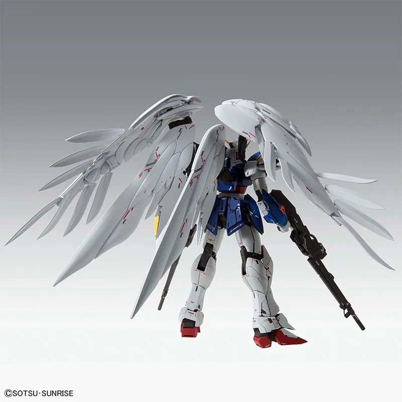 Original genuíno bandai anime asa gundam zero ew ver. ka mg 1/100 montagem modelo brinquedos figura de ação presentes ornamentos colecionáveis