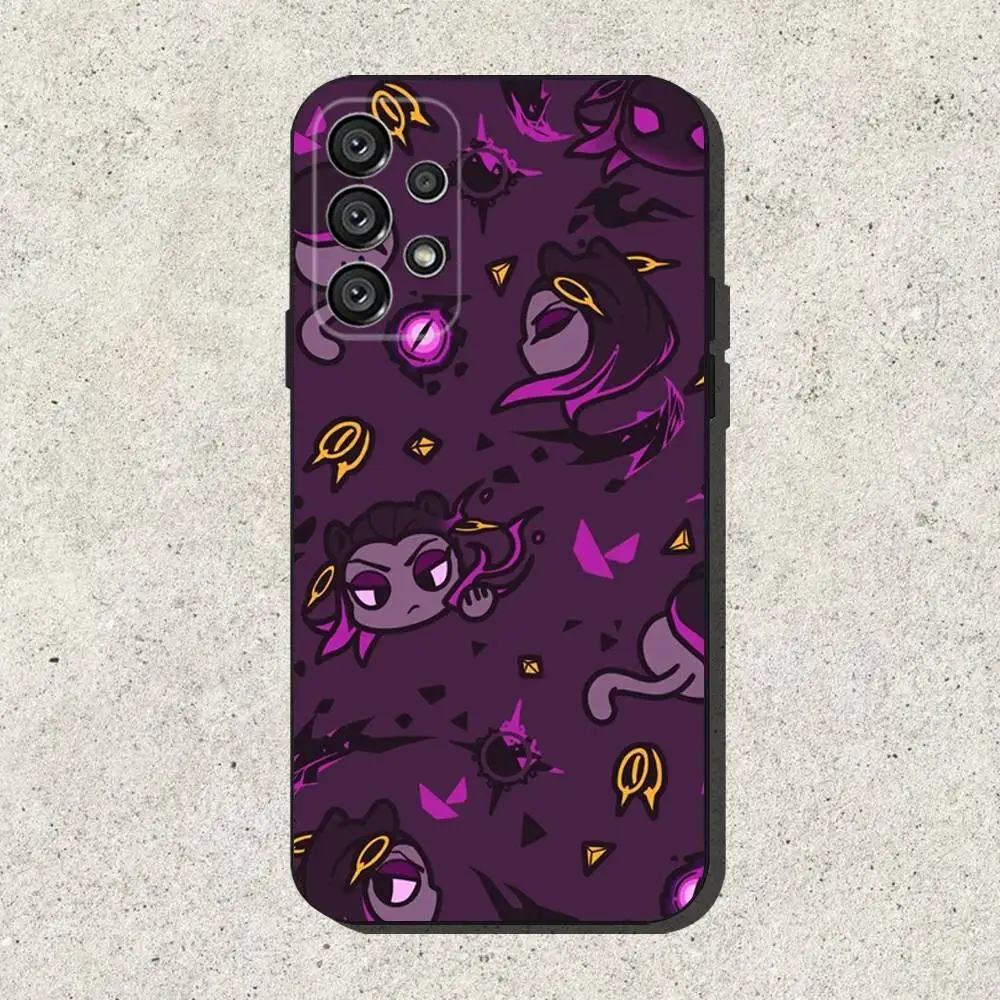 V-Valorant Game Phone Case For Samsung S25,S24,S21,S22,S23,S30,Ultra,S20,Plus,Fe,Lite,Note,10,9,5G Black Cover