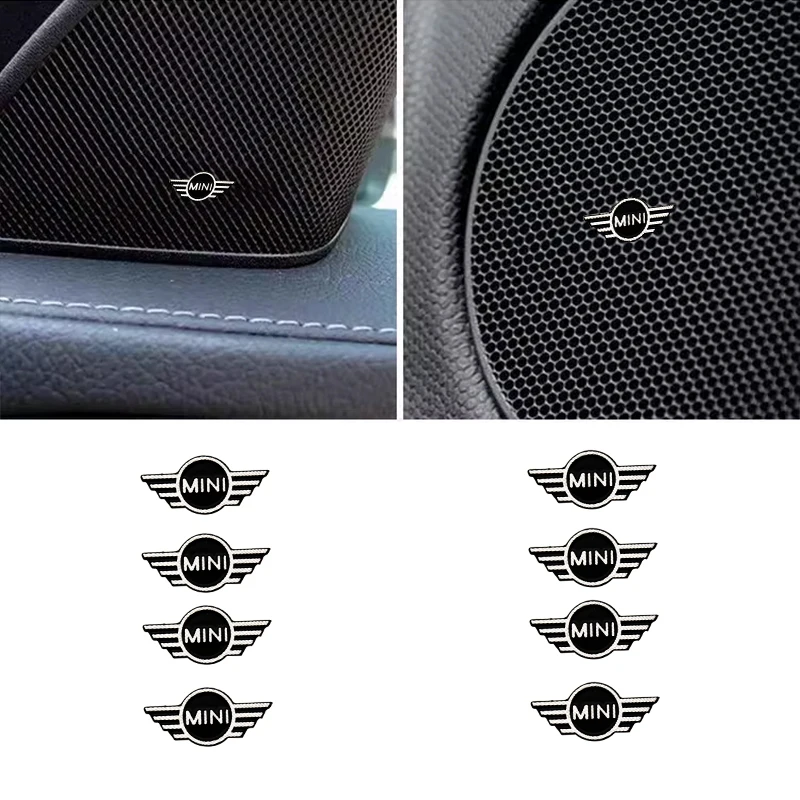 3D Aluminum alloy Car Speaker Audio Sticker Badge Emblem Decoraiton Accessories for MINI Cooper S JCW R56 R60 R50 R53 Countryman