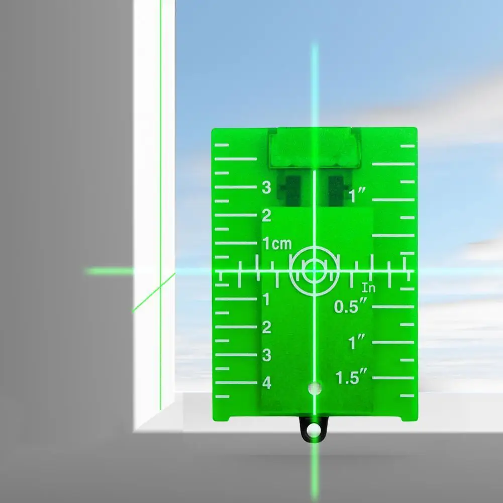 Verticale/Horizontale Laser Level Doelkaart Rood/Groene Lijn Straal Afstand Plaat