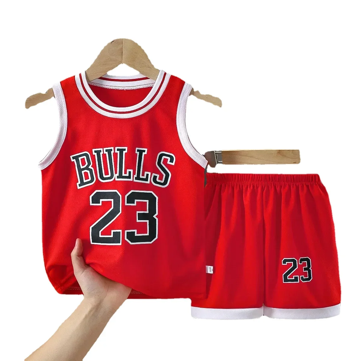 Summer Boys Sports Sets Casual Fashion Trendy Two Pieces Outfits Children Trendy Vest+Shorts New Basketablle Sleeveless Clothes