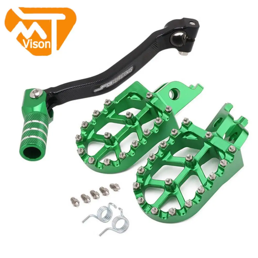 Motorcycle CNC Aluminum Gear Shifter Shift Pedal Lever Footrest Footpeg Foot Pegs For KAWASAKI KX250F 2006-2008