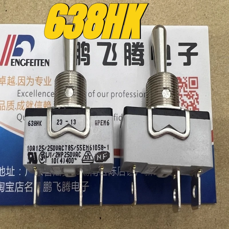 

638HK toggle switch 3-pin 3-speed single-sided reset option with shaking arm switch 10A 12mm