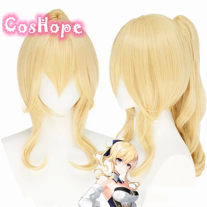 Jean Cosplay Wig Women 40cm Light Golden Wig Cosplay Anime Cosplay Wigs Heat Resistant Synthetic Wigs Halloween