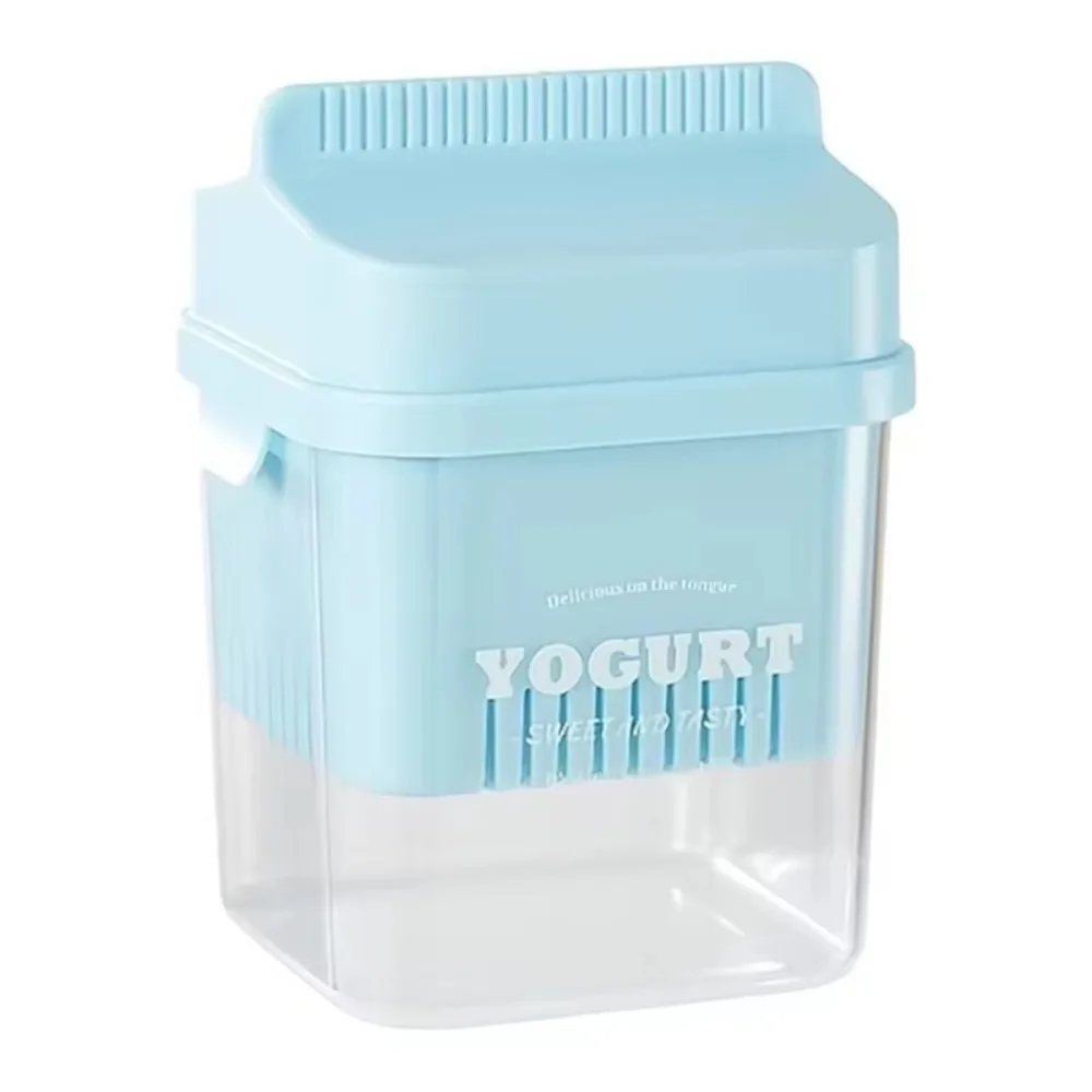 

Milk Box Shape Yogurt Filter Transparent Body Spring Press Type Yogurt Maker Large Capacity with Filter Cloth Whey Separator