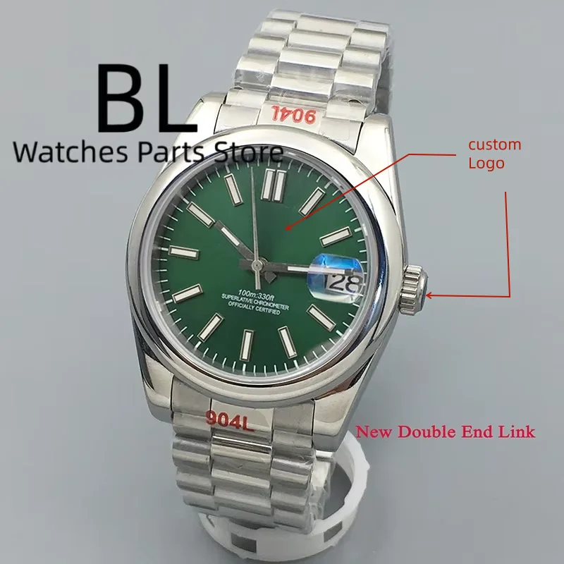 BLIGER 36mm39mm Grünes Zifferblatt Herrenuhr NH35 Automatik Mechanisch Polierte Oyster-Lünette Saphirglas 10Bar Wasserdicht Reloj Hom