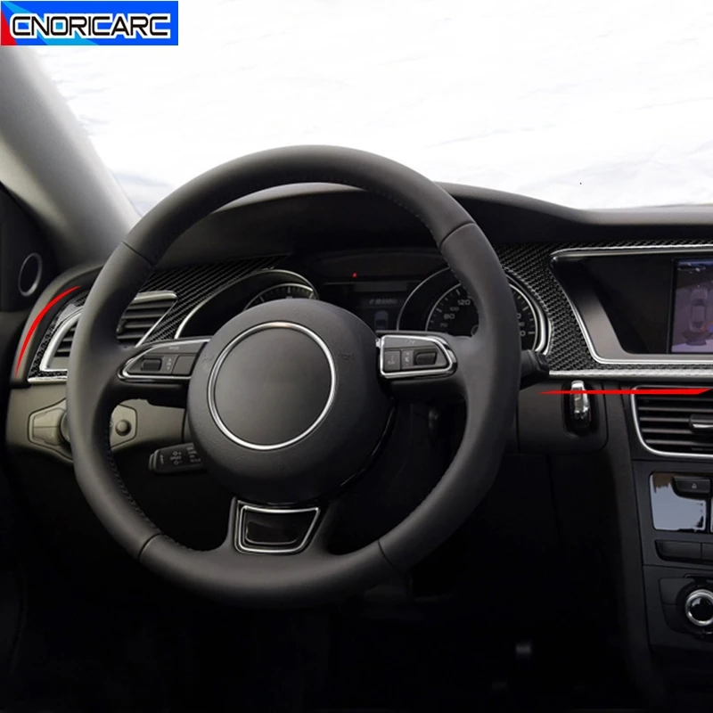 

Carbon Fiber Trim For Audi A4 B8 2009-2012 Center Console Dashboard Frame Decoration Sticker Auto Accessories Car Styling