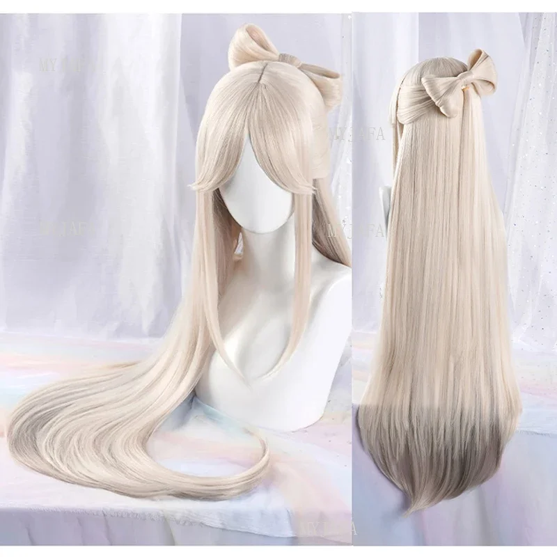 

High Quality Game Genshin Impact Cosplay Ningguang Cosplay Wig Ning Guang Heat Resistant Synthetic Hair Wigs Wig Cap