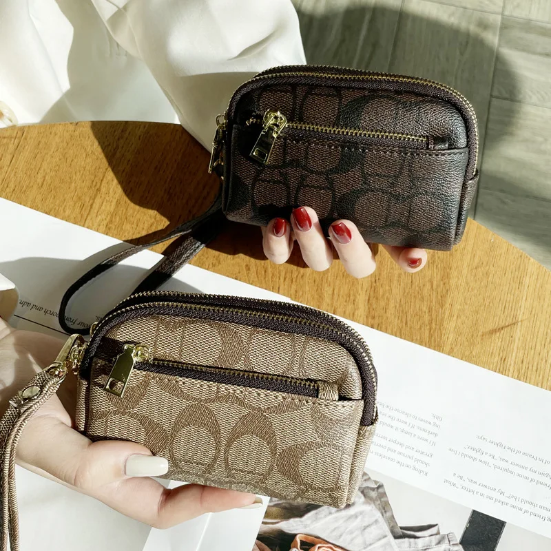 Elegant Floral Print Large Capacity Long Wallet for Women Double Zipper Handbag with Wrist Strap Mobile Phone Storage 2026 Ne...
