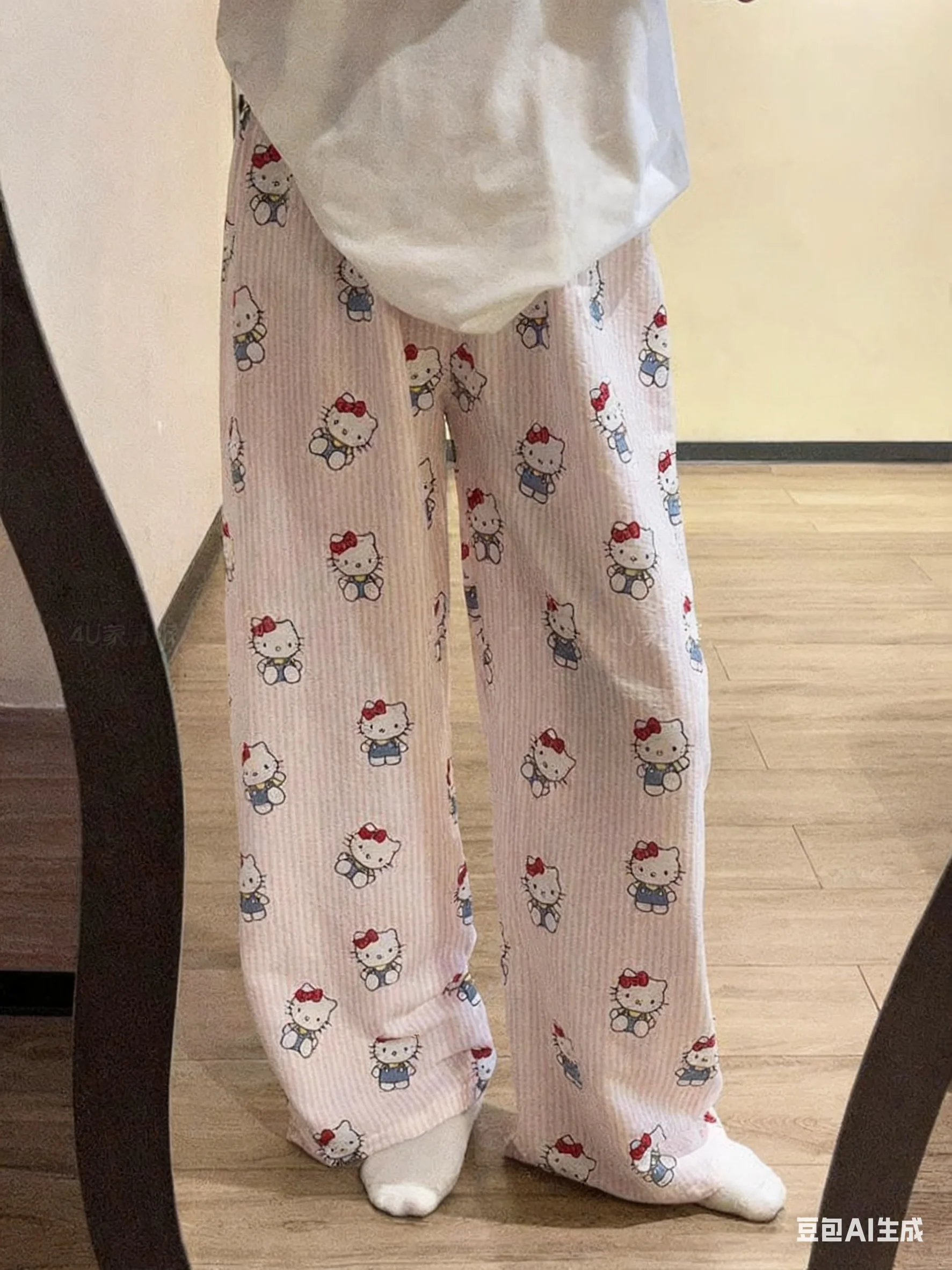

Soft children's women's four seasons pajamas cartoon print Y2K parent-child home pants hello kitty pajamas sleepwear