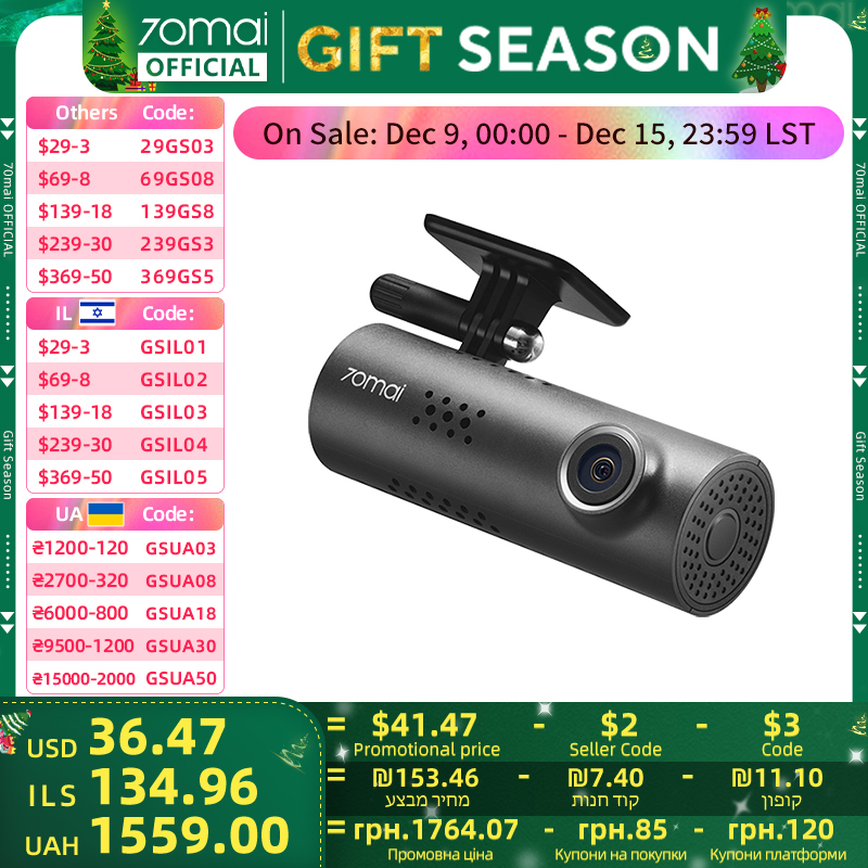  70mai Dash Cam 3 M200 APP English Voice Control 1080P HDR Night Vision 24H Parking Surveillance 70mai Car DVR M200 WIFI 