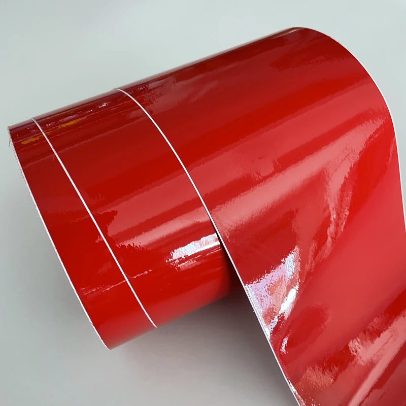 10cm 15cm width Red Glossy Vinyl Vehicle Car Wrap Film Sheet Roll Adhesive Decal with Air Release