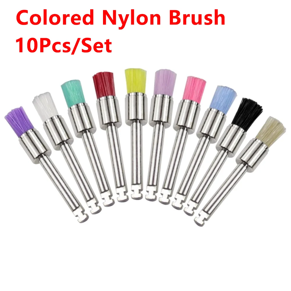 10pcs/Box Disposable Dental Polisher Nylon Bristle Brush Polishing Polisher Cup Teeth Whitening Prophy Brushes Dentist Tools