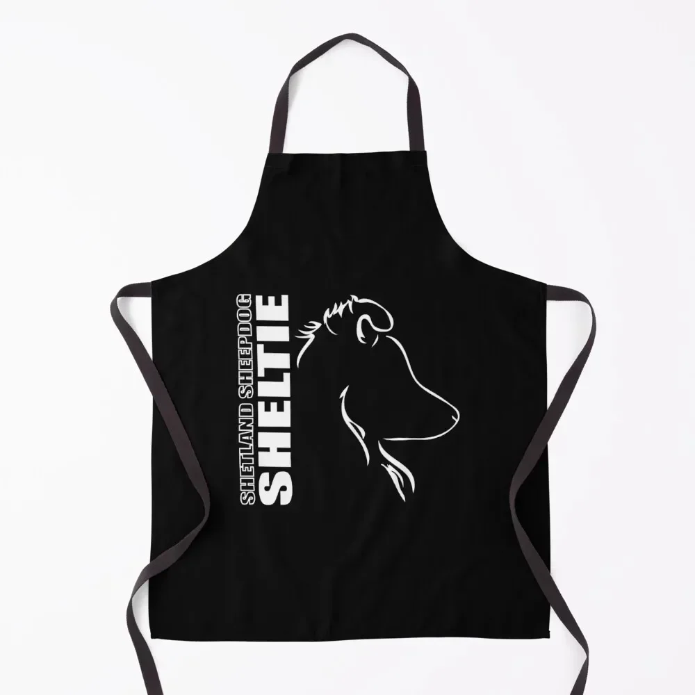 

SHETLAND SHEEPDOG - SHELTIE - Outline Apron Kitchen Special Accessories household woman Women's Dresses For Man Apron