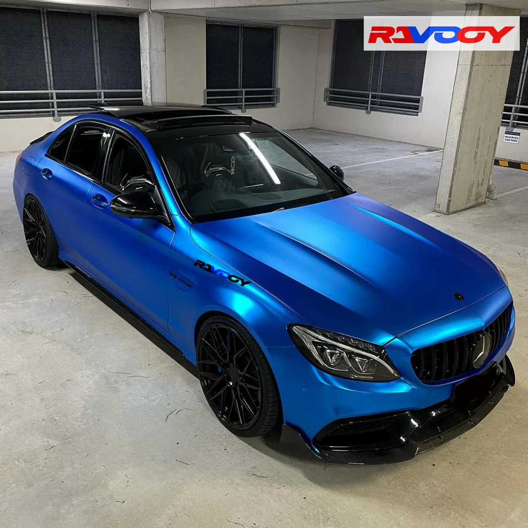 High Quality Satin Satin Chrome Blue Vinyl Wrap Film Self-Adhesive Auto Tuning Vinyl Wrap Car & Motorcycle Stickers Durable Foil