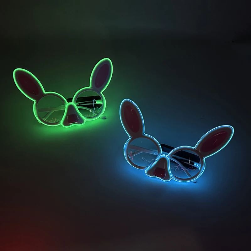 Bezprzewodowe kreatywne wielkanocne świecące okulary króliczka świecące okulary królika dla chłopca dziewczyny Cosplay Gafas akcesoria do noszenia dzieci