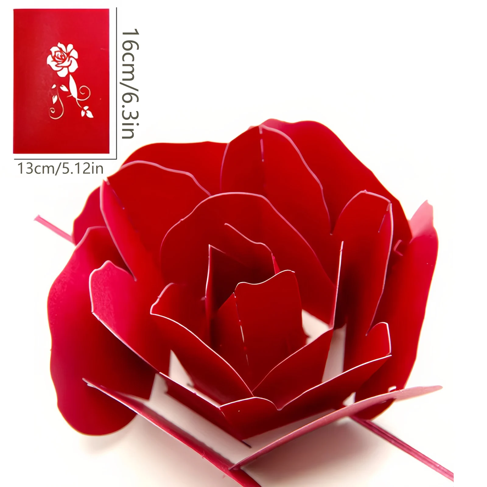 1 Satz Valentinstag Romantische 3D Pop Up Rose Einladungskarte für Valentinstag Hochzeit Einladung Dekorationskarte mit Umschlag ﻿ – Detail 6