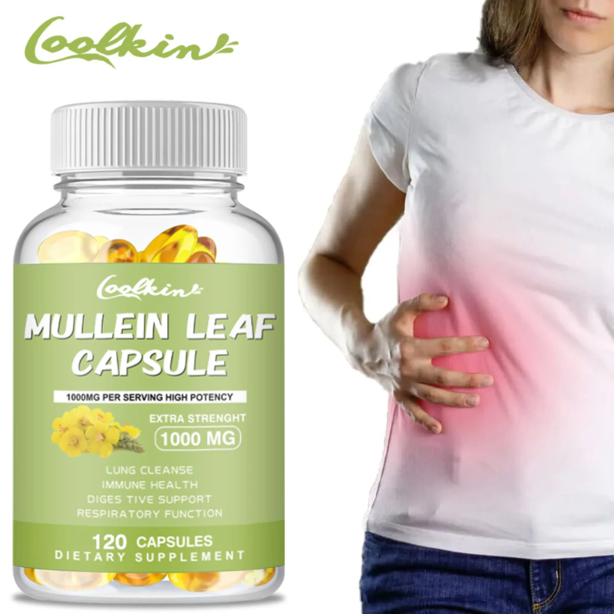 

Mullein Leaf Capsules - for Lung Detox, Cleanse, Support Healthy Respiratory Function and Immune Health - 120 Capsules