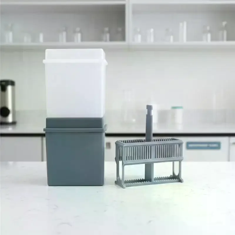 Slide Staining Rack for Laboratory, Durable Plastic Stand, Holds Multiple Slides, Ideal for Histology Resear