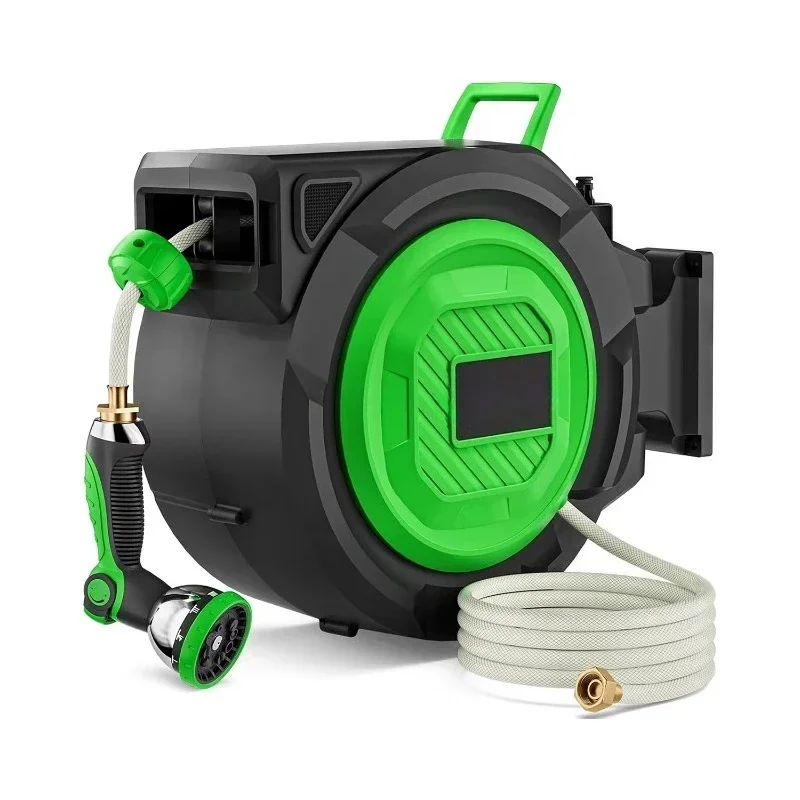 Super Heavy Duty Retractable Garden Hose Reel 1/2 X 130ft with Slow Return System