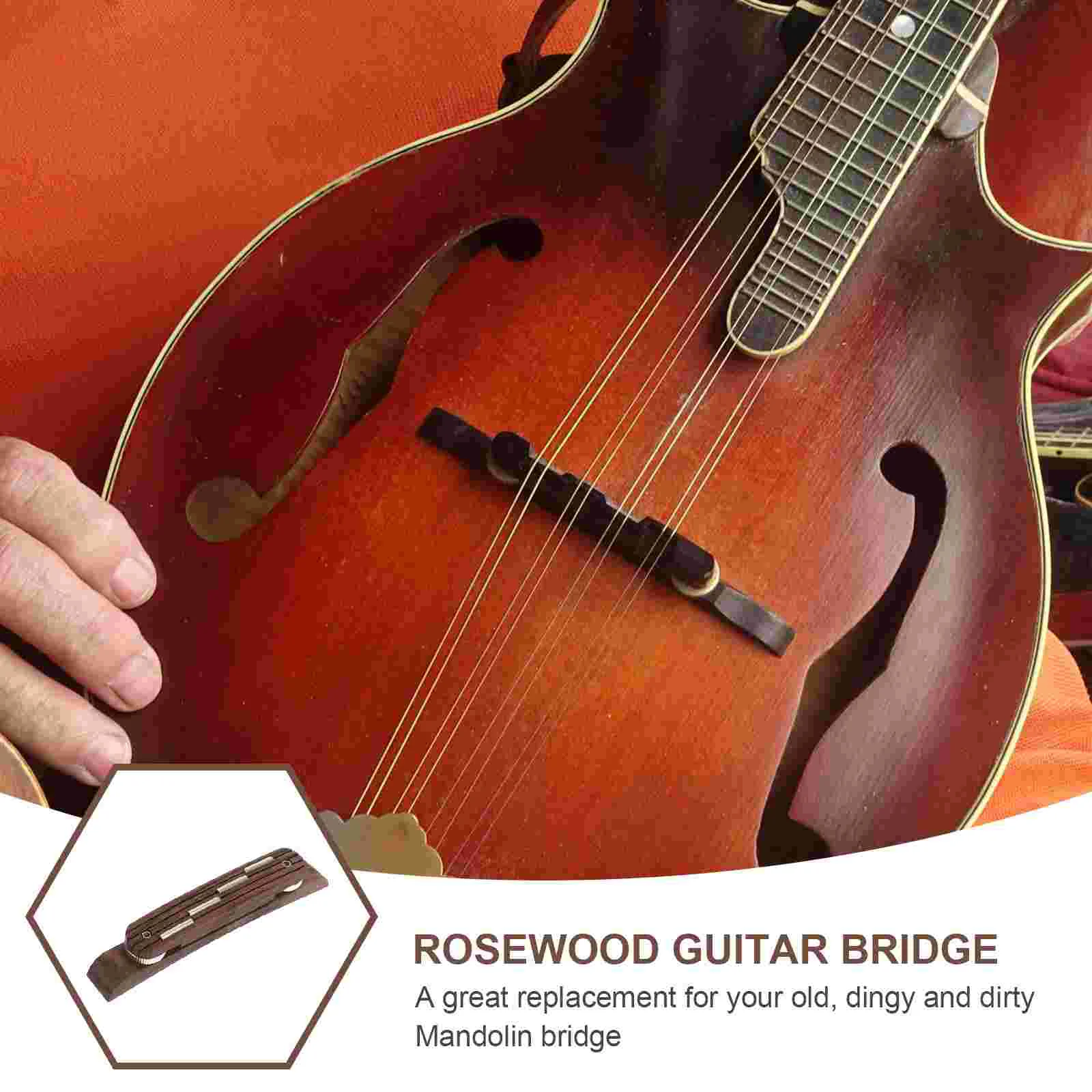 Bass Guitar Accessories Bridge for Mandolin Acoustic Height Adjustable Rosewood