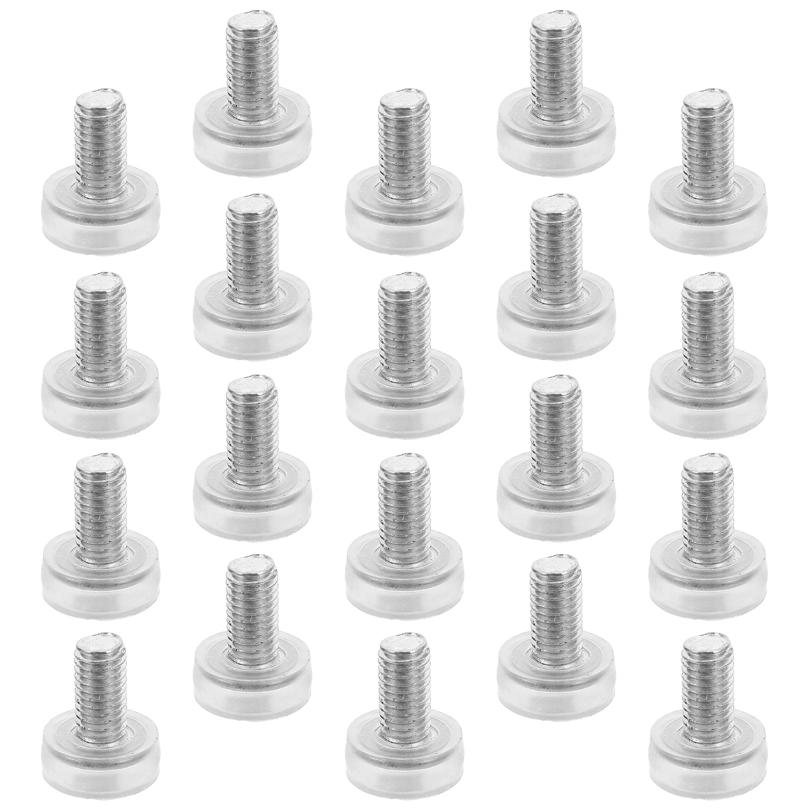 

20 Pcs Transparent Furniture Feet PVC Adjustable Leveling Anti Slip Desk Table Chair Stool Cabinet Display Stand Shelf Mat Screw