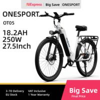 ONESPORT OT05 EU Standard Electric Bicycle Adult 250W Men's E-Mountain ebike 48V18.2AH Battery,27.5 Inch MTB Electric Bike