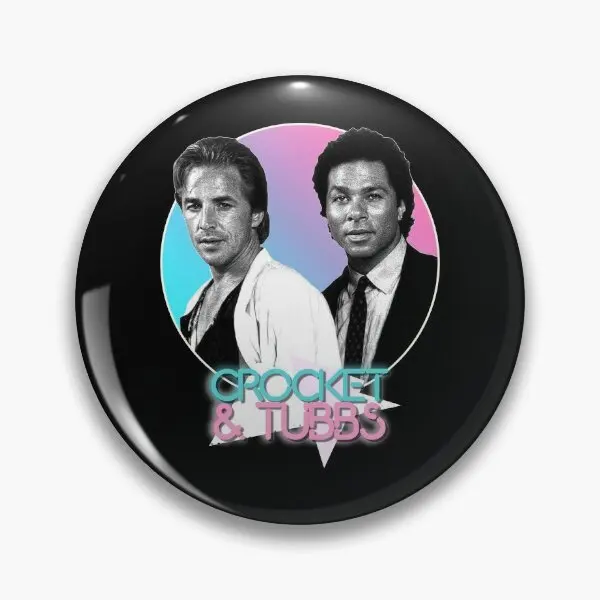 Crockett And Tubbs Retro Miami Vice 8  Soft Button Pin Funny Cute Gift Women Collar Hat Brooch Fashion Cartoon Creative Decor