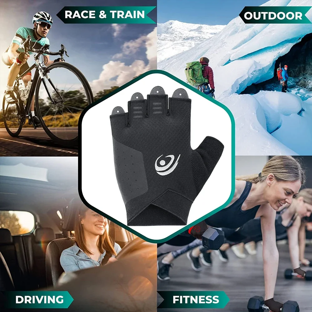 Weightlifti Gym Gloves Fitness Training Fingerless Men Women Bodybuilding Exercise Sports Gloves Cycling Anti Slip Breathable