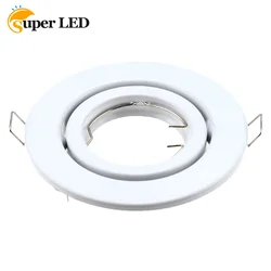 White Round Fixed Downlight Fittings GU10 MR11 Dia108mm Cut Hole 80mm Iron Metal Fixtures Frames