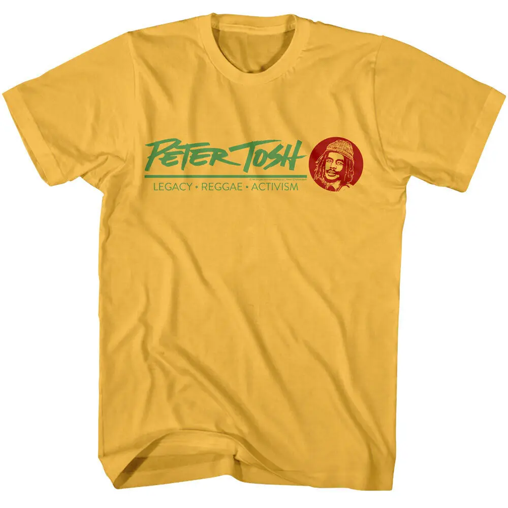 Peter Tosh Legacy Reggae Activism Men'S T Shirt Gold Legalize Dredd Legend