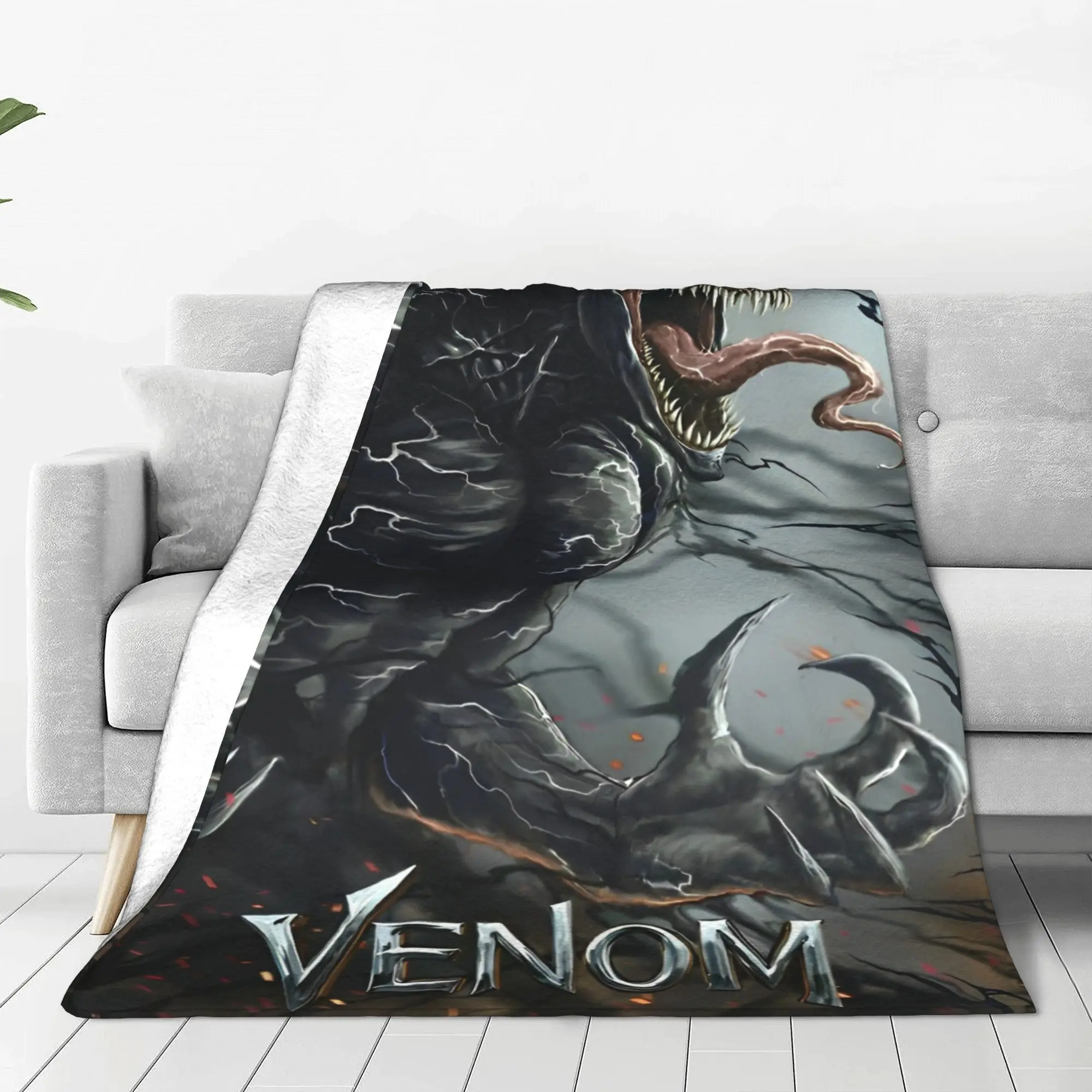 Venom: The Last Dance Blankets  Fuzzy Funny Breathable Throw Blanket for Coverlet Decoration