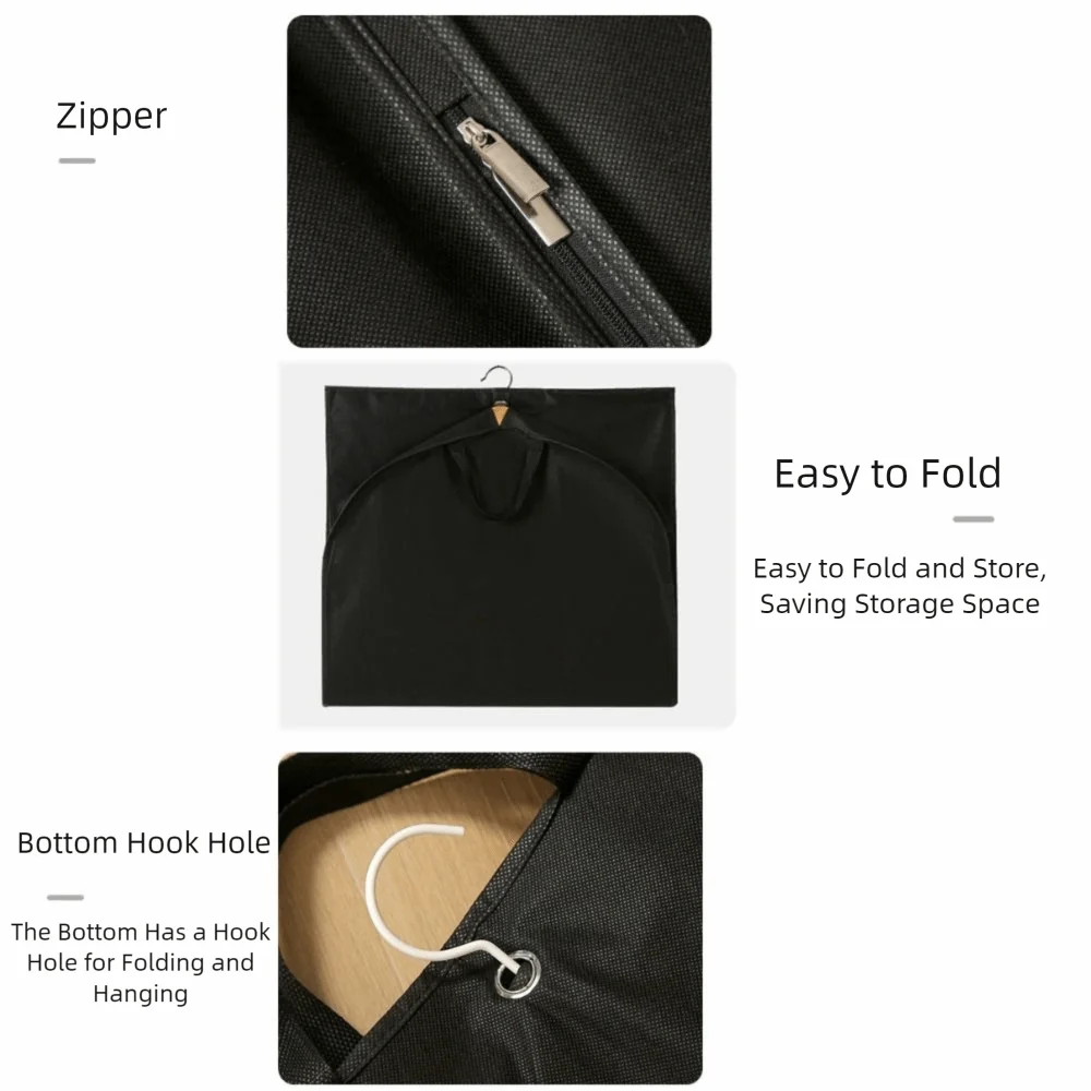 메쉬 포켓 휴대용 의류 가방 다중 수납칸 접이식 여행용 의류 가방 창문이 있는 드레스 먼지 가방 여행용
