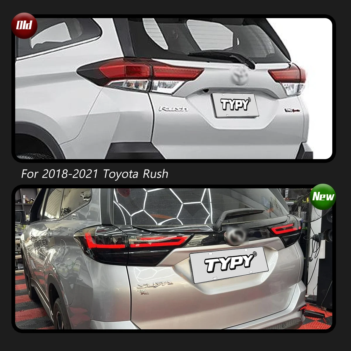 

TYPY новые светодиодные автомобильные задние фонари для Toyota Rush, задние фонари 2018-2021, сигналы, автоаксессуары, динамические ходовые огни поворота