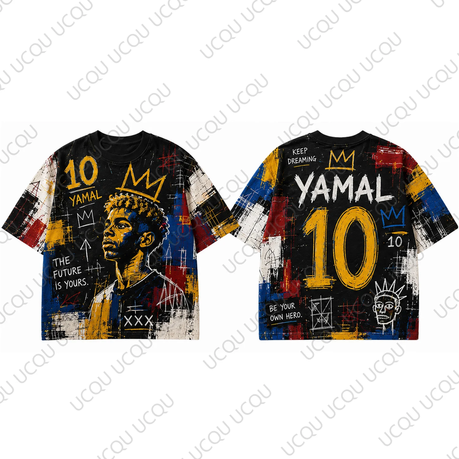 2026 New Yamal 10 T Shirt Football Star Graphic Tee Abstract Graffiti Print Unisex Oversized Casual Shirt