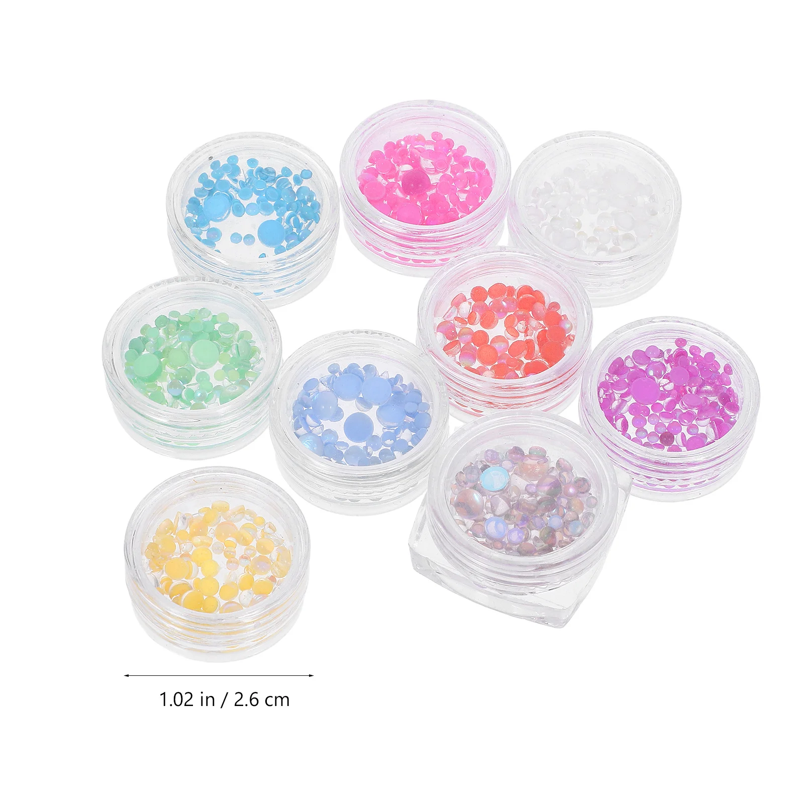 

9 Boxes Nail Glass Beads for Nail Art Smooth Fade Resistant Glass Materials Small Beads Gemstones Jewels for Nails