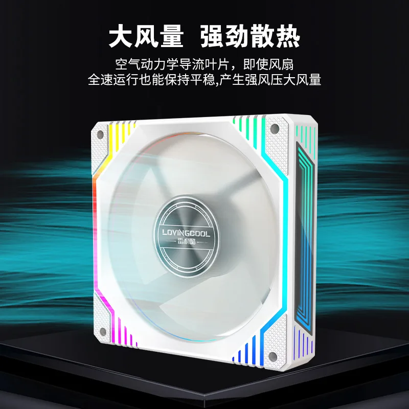 LOVINGCOOL Leili Cool specchio pro ventola del telaio 12 cm silenziosa grande volume d'aria ventola di raffreddamento con controllo della temperatura RGB