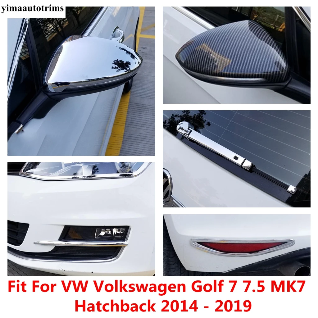 

Front Rear Fog Lights Lamps Eyebrow Rearview Mirror Wiper Cover Kit Trim For VW Volkswagen Golf 7 7.5 MK7 Hatchback 2014 - 2019