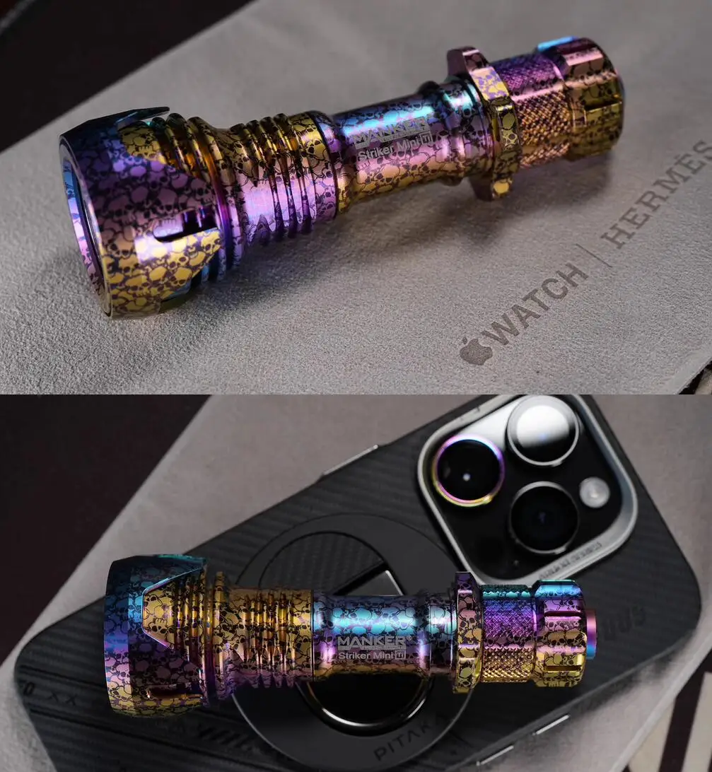 Mankerlight Colorful Titanium AA 14500 Mini EDC Flashlight 635 Lumen 430 Meter Pocket Tactical Small Torch