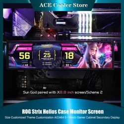 ROG Strix GX601 Monitor Screen Flat Panel Size Customized Themes AIDA64 5-19inch Gamer Cabinet Secondary Expand Dsiplay