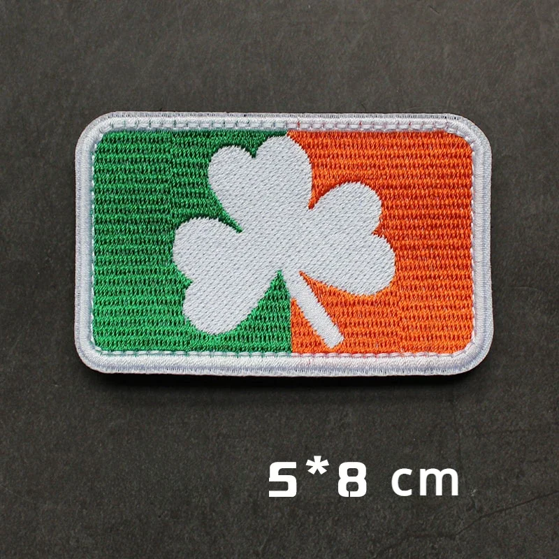 Embroidery Clover Hook and Loop patch Stamp Personality Creative Badge DIY Sewing Morale Stamp Patch Landscape Badge on Backpack