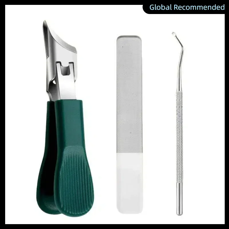 Home/Travel Pedicure Must-Have! Green Eagle 3-in-1 Beak Clipper Set, Stainless Steel Thick/Ingrown Nail Grooming Kit