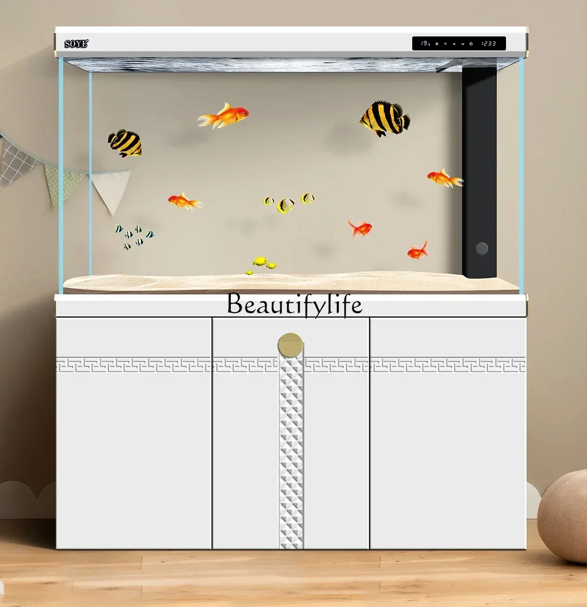 

LD33Ecological Large Bottom Filter Partition Floor Intelligent Aquarium Screen Household Super White