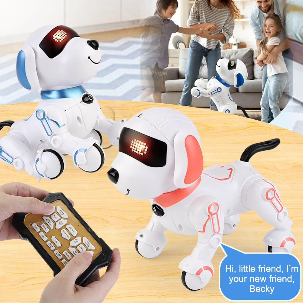 RC Robot Dog الإلكترونية حيلة الحيوانات الأليفة اللمس التفاعلي للبرمجة الذكية المشي الرقص الاطفال هدية عيد ميلاد للأطفال بنين بنات