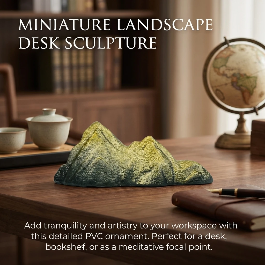 Zen-style Aquarium Rock Ornament Mini Landscape Resin Stone for Fish Tank Decoration Waterproof Ink Snow Mountain Style
