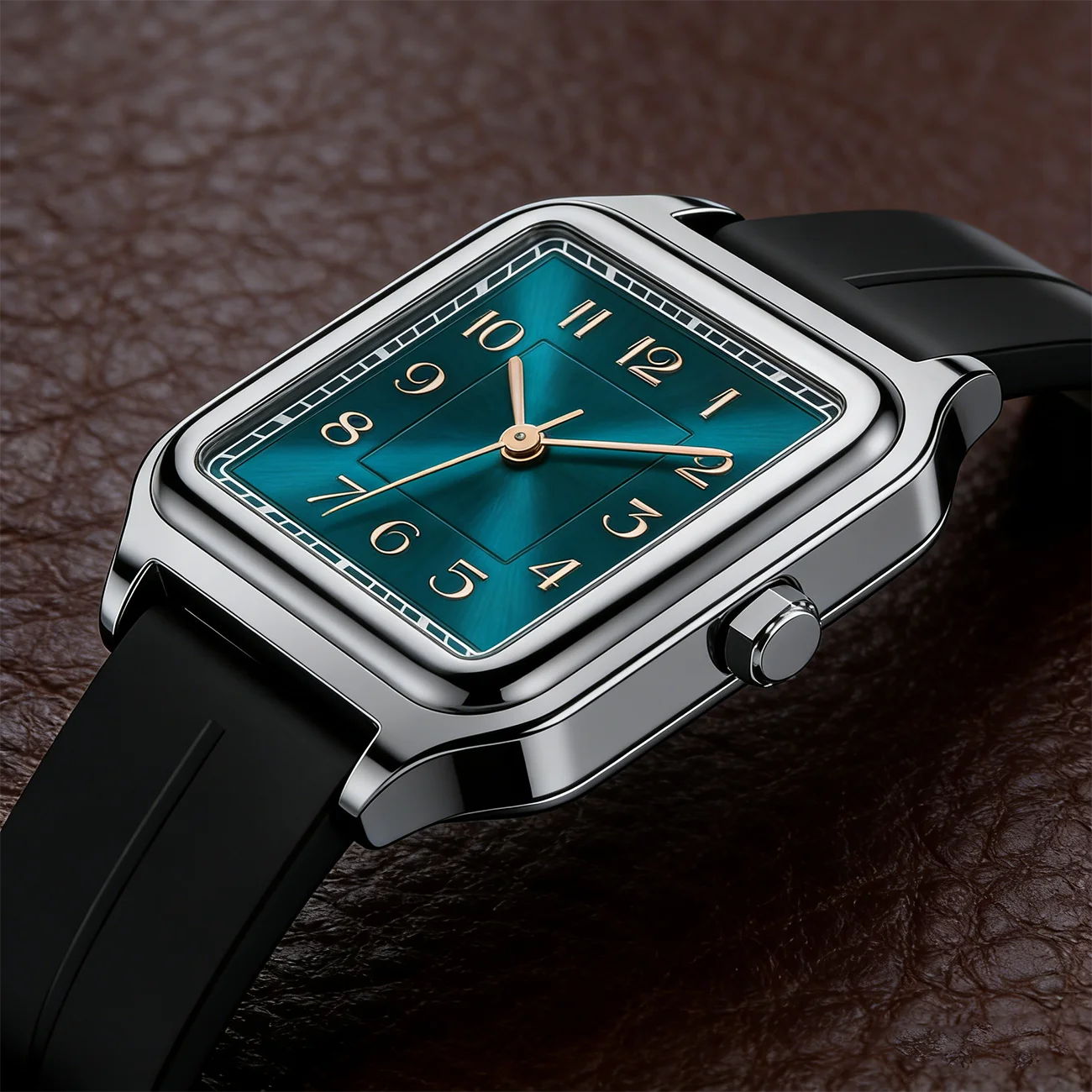 

Мужские часы 3ATM, водонепроницаемые кварцевые часы из сплава, квадратные часы с пряжкой, силиконовый ремешок, мужские часы